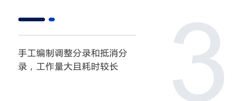 手工编制调整分录和抵消分录，工作量大且耗时较长