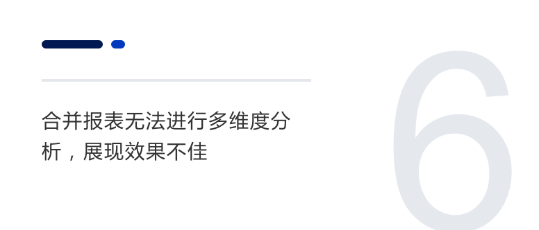 合并报表无法进行多维度分析，展现效果不佳